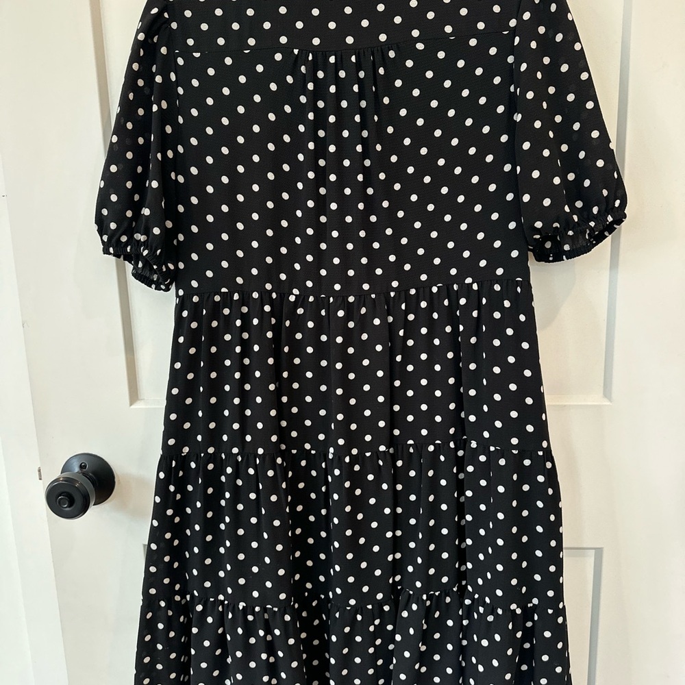 Eliza J Black and White Polka Dot Dress - Picture 5 of 7